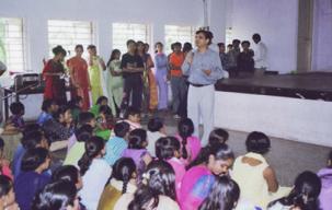 Addressing school students at Mumbai